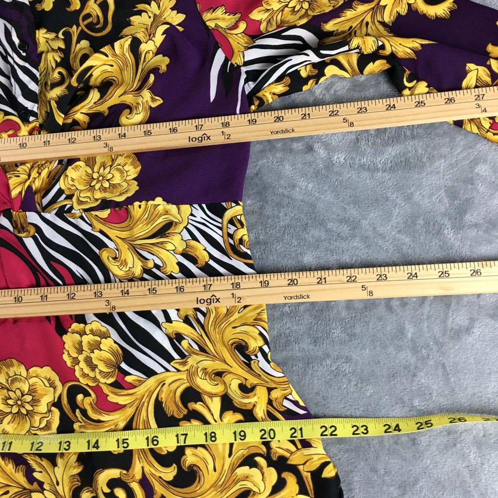 7th Ave New York & Company Maxi Dress Purple M Baroque Slip Twist Maximalist - Picture 11 of 16